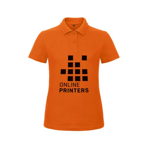 Polo de mujer naranja de algodn con tapeta de botones corta.