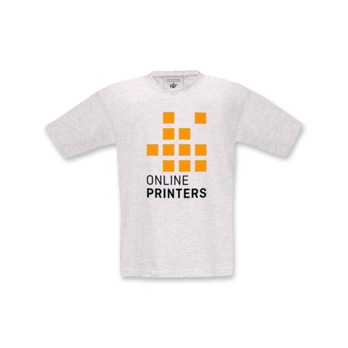 Camiseta de algodn gris ceniza para nios con mangas cortas.