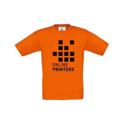 Camiseta naranja de algodn para nios con mangas cortas.