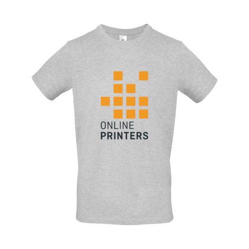 Camiseta de algodn gris ceniza para hombre con mangas cortas.