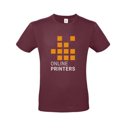 Camiseta burdeos de algodn para hombre con mangas cortas.