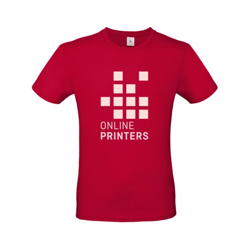 Camiseta de algodn rojo oscuro para hombre con mangas cortas.