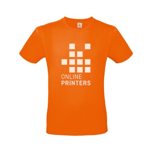 Camiseta naranja de algodn para hombre con mangas cortas.