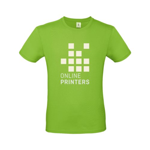 Camiseta de algodn verde manzana para hombre con mangas cortas.