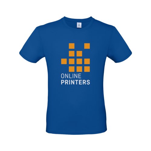 Camiseta de algodn azul real para hombre con mangas cortas.