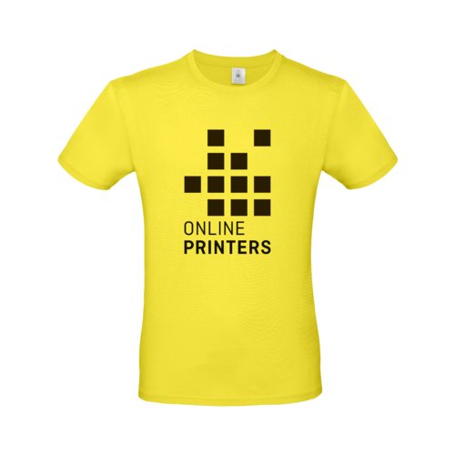 Camiseta amarilla de algodn para hombre con mangas cortas.