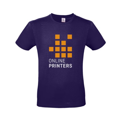 Camiseta de algodn violeta oscuro para hombre con mangas cortas.
