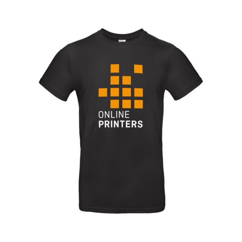 Camiseta negra de algodn para hombre con mangas cortas.