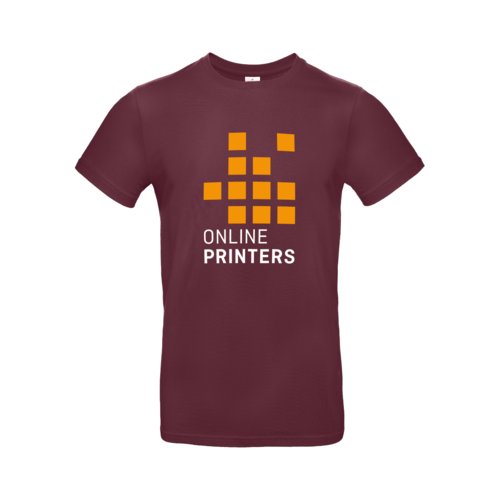 Camiseta de algodn color burdeos para hombre con mangas cortas.
