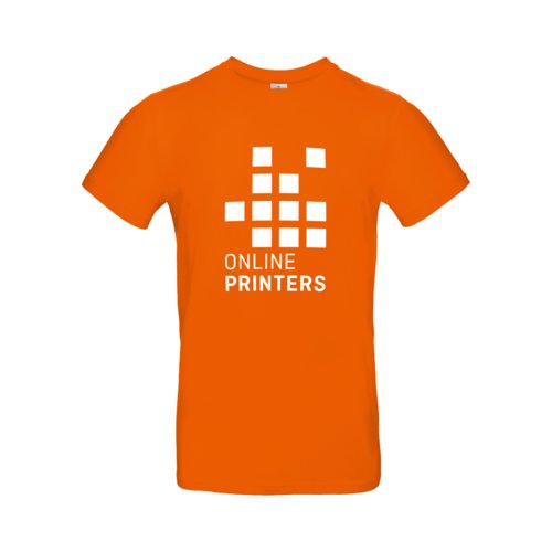Camiseta naranja de algodn para hombre con mangas cortas.