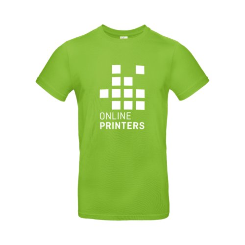 Camiseta de algodn verde manzana para hombre con mangas cortas.