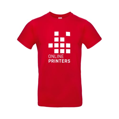 Camiseta roja de algodn para hombre con mangas cortas.