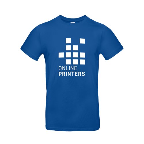 Camiseta de algodn azul real para hombre con mangas cortas.