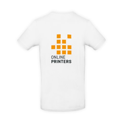 Camiseta blanca de algodn para hombre con mangas cortas.