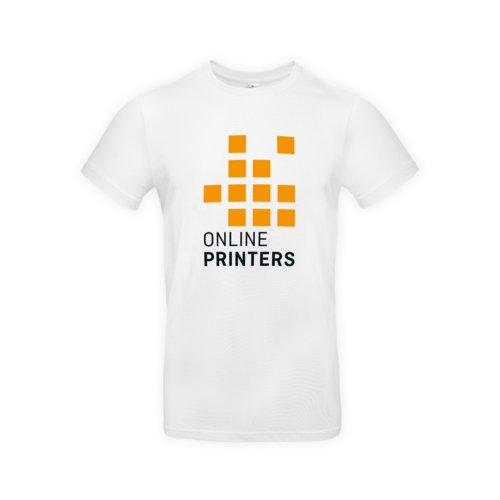 Camiseta blanca de algodn para hombre con mangas cortas.