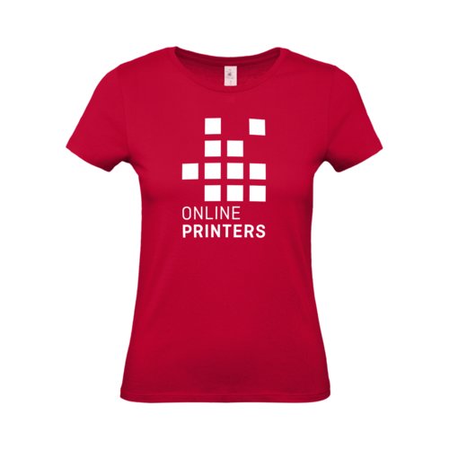 Camiseta de algodn rojo oscuro para mujer con mangas cortas.