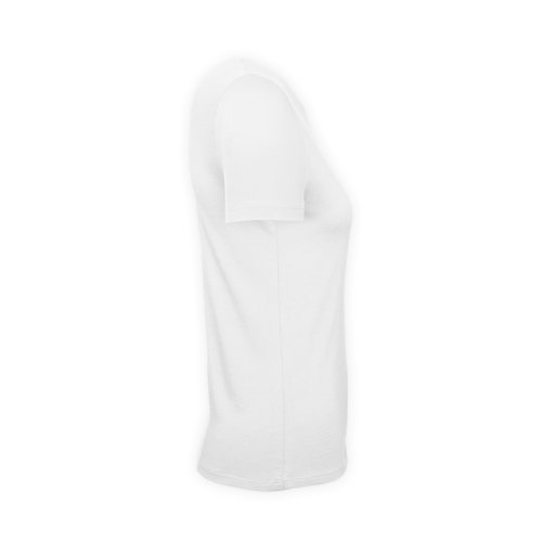 Camiseta blanca de algodn para mujer con mangas cortas.