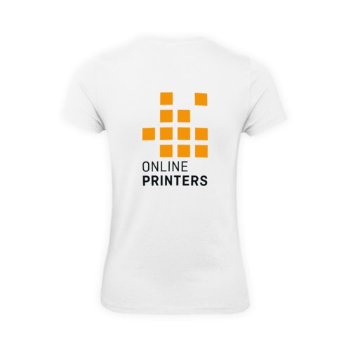 Camiseta blanca de algodn para mujer con mangas cortas.