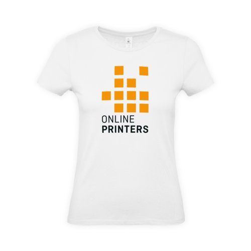 Camiseta blanca de algodn para mujer con mangas cortas.