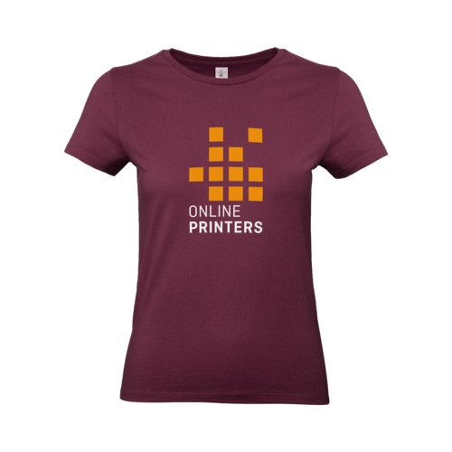 Camiseta de algodn color burdeos para mujer.