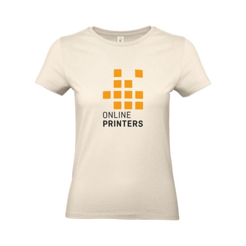Camiseta de algodn beige de mujer con manga corta.