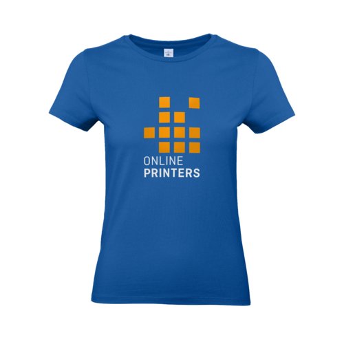 Camiseta de algodn azul real para mujer, corte entallado.