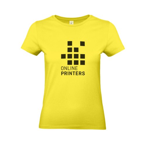 Camiseta amarilla de algodn para mujer con mangas cortas.