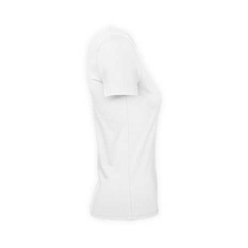 Camiseta blanca de algodn para mujer con mangas cortas.