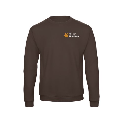 Sudadera marrn de algodn y polister para hombre con mangas largas.