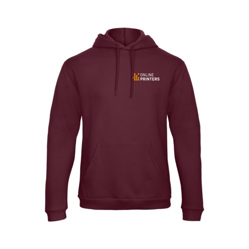 Sudadera con capucha burdeos de mezcla de algodn con capucha y bolsillo tipo canguro.