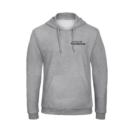 Sudadera con capucha gris jaspeado en mezcla de algodn con capucha y bolsillo tipo canguro.