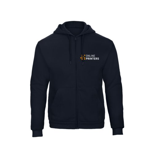 Chaqueta de chndal azul marino en mezcla de algodn con capucha y cremallera completa.