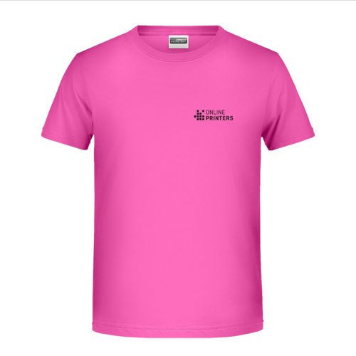 Camiseta rosa de algodn de manga corta para nios.