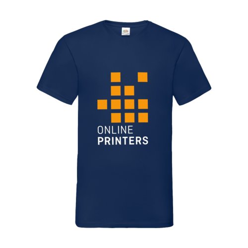 Camiseta azul marino de algodn con cuello en V para hombre.