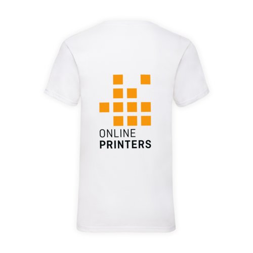 Camiseta blanca de algodn con cuello en V para hombre.