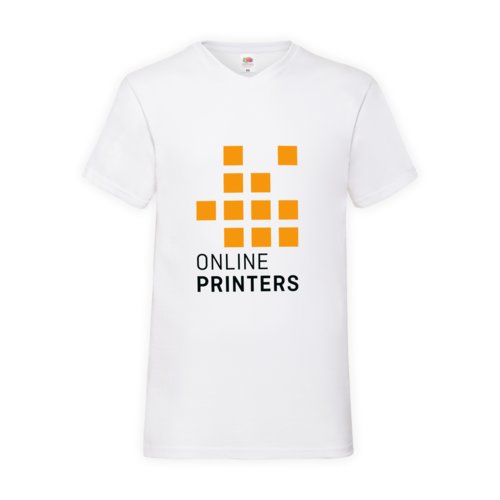 Camiseta blanca de algodn con cuello en V para hombre.