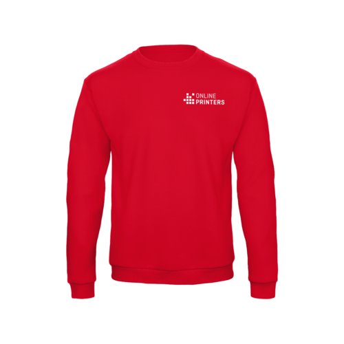 Sudadera roja de algodn y polister para hombre con mangas largas.