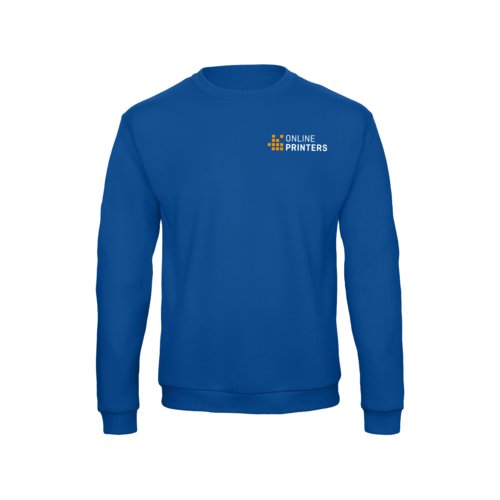 Sudadera azul real de mezcla de algodn con cuello redondo.