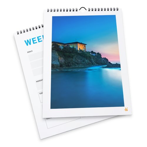 Calendarios semanales con encuadernación en espiral, A4, Formato vertical, colores 4/4 1