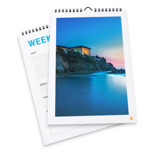 Calendarios semanales con encuadernación en espiral, A5, Formato vertical, colores 4/4 1