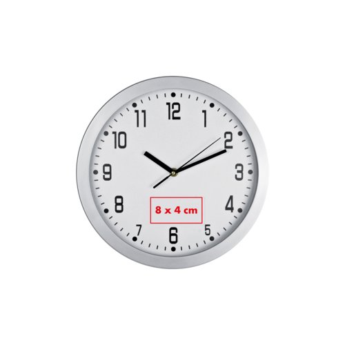 Reloj de pared con manecillas de hora, minutos y segundos.