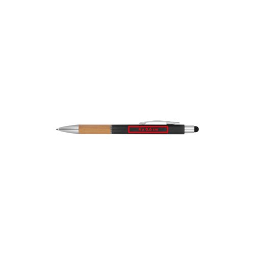 Bolgrafo color madera con funcin tctil y clip.