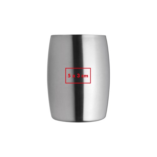 Enfriador de vino de acero inoxidable plateado para botellas.
