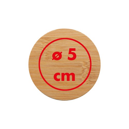 Espejo de bolsillo de madera, redondo.