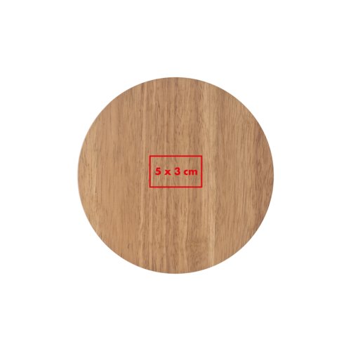Tabla de quesos de madera con forma redonda.