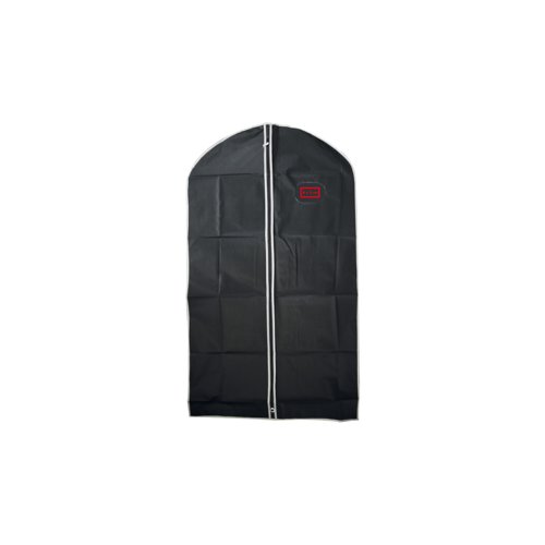 Funda de ropa negra con cremallera.