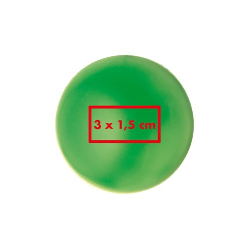 Pelota antiestrs verde de goma para apretar.