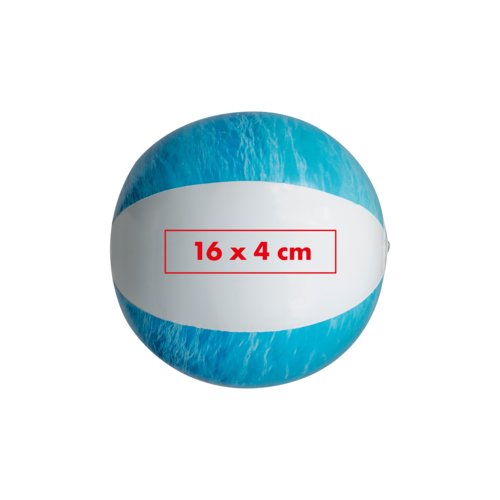 Pelota de playa azul de plstico, inflable.