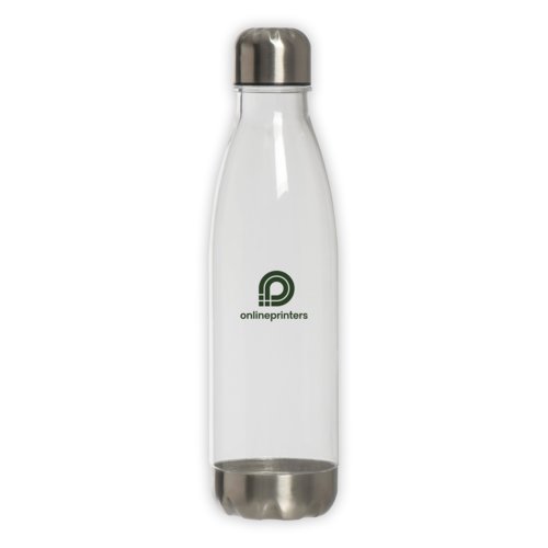 Botella transparente con tapn de rosca.
