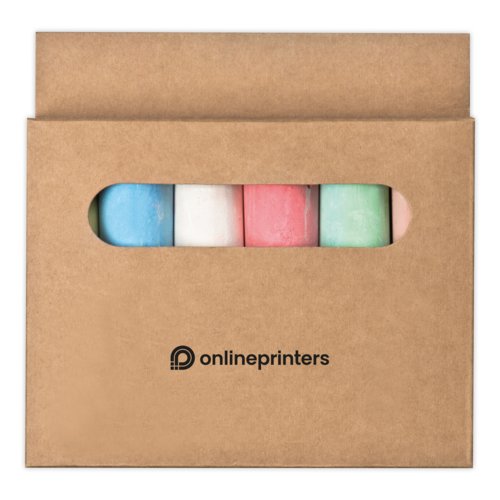 Tizas de acera multicolores en caja de cartn